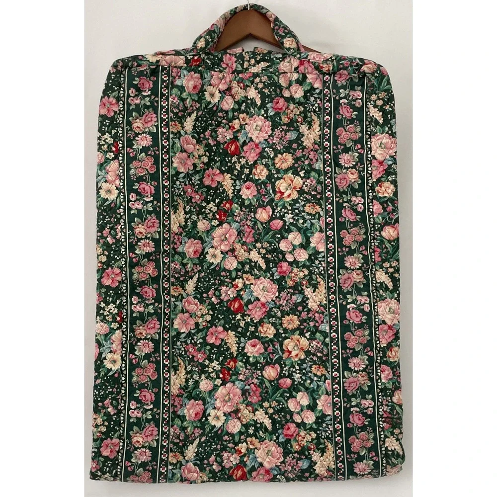 Vintage Vera Bradley Garment Bag Springtime Quilted Floral Travel Luggage 90's